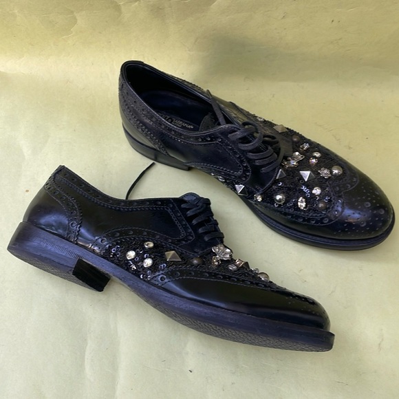 Vintage black Dolce & Gabbana all leather loafers